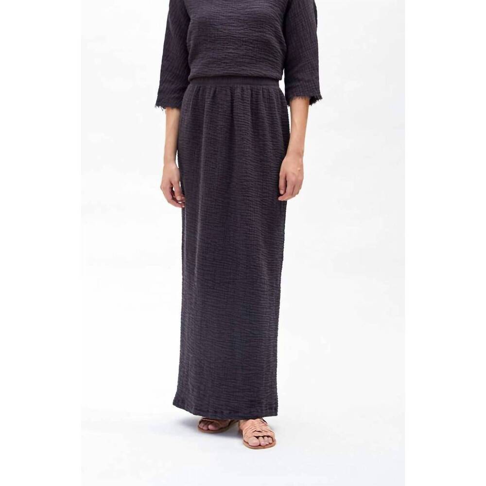 NEW BLACK CRANE long skirt in graphite